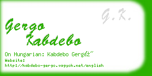 gergo kabdebo business card